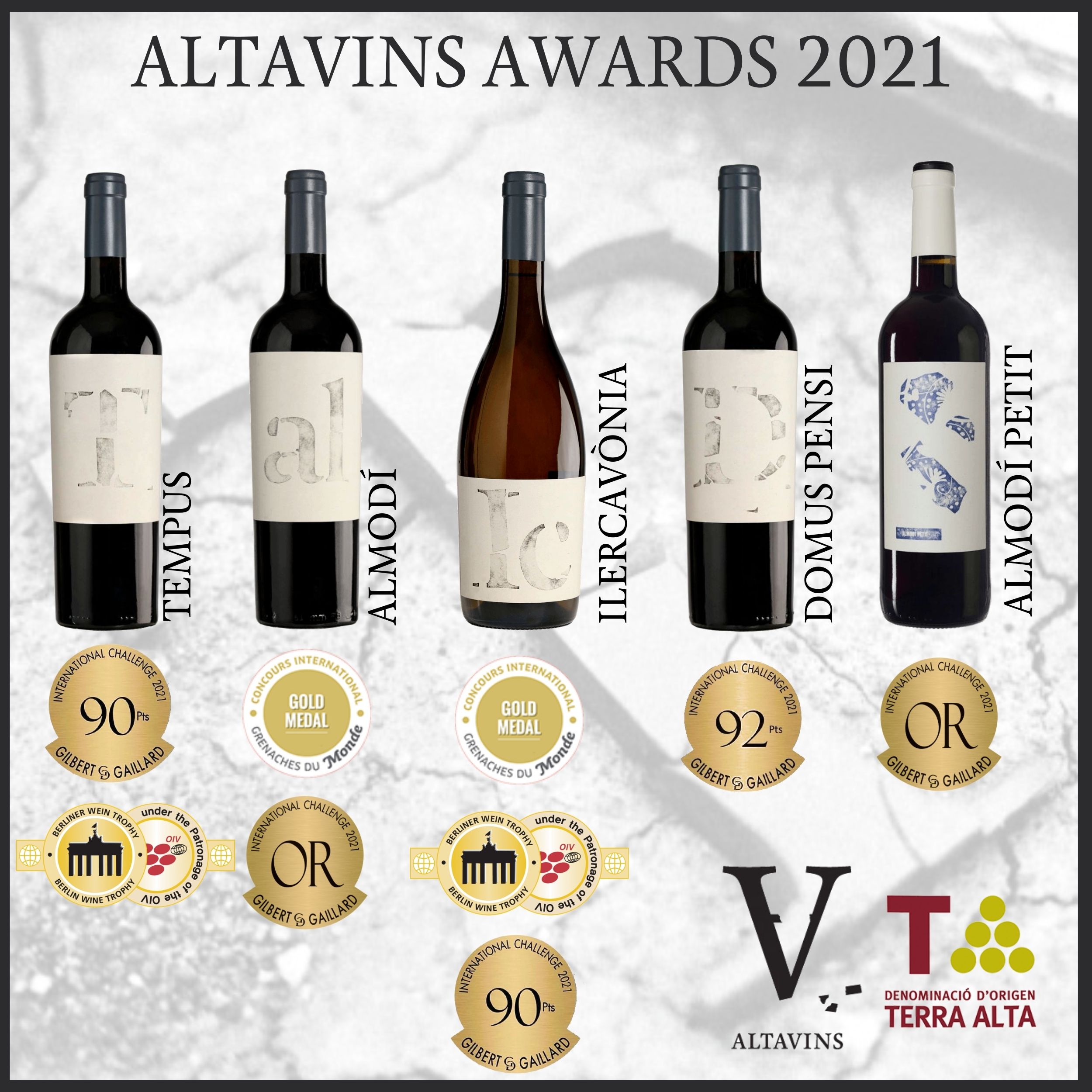 premis i reconeixements internacionals d'aquest 2021 als vins ALTAVINS